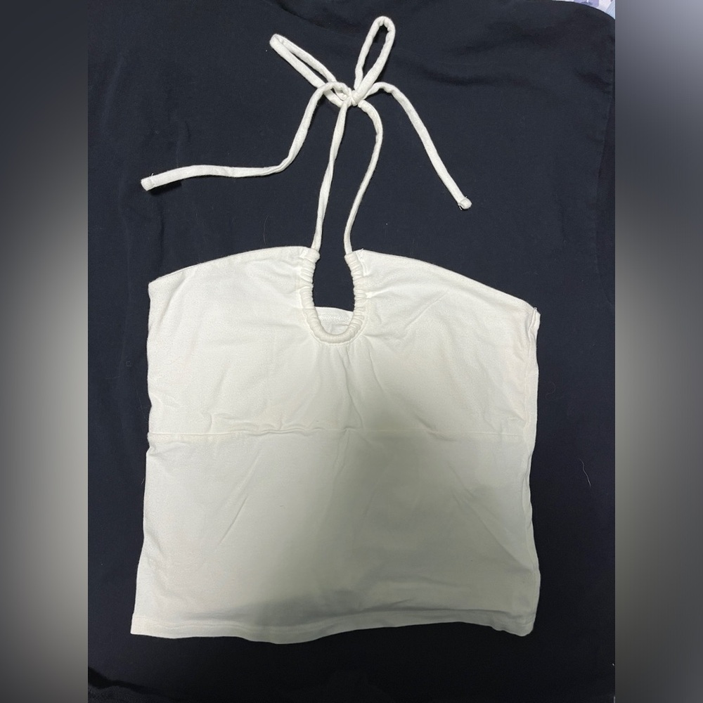 GOOD CONDITION- White Tank Top w/ tie straps!